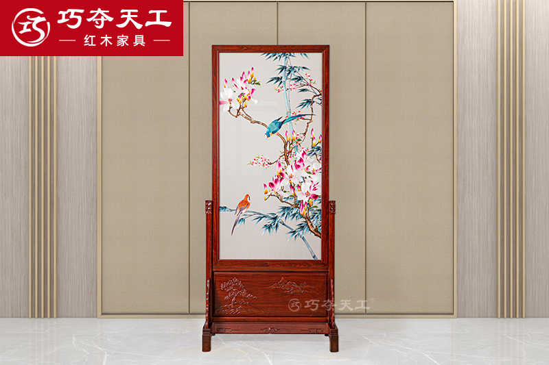 蘇繡屏風（花鳥）